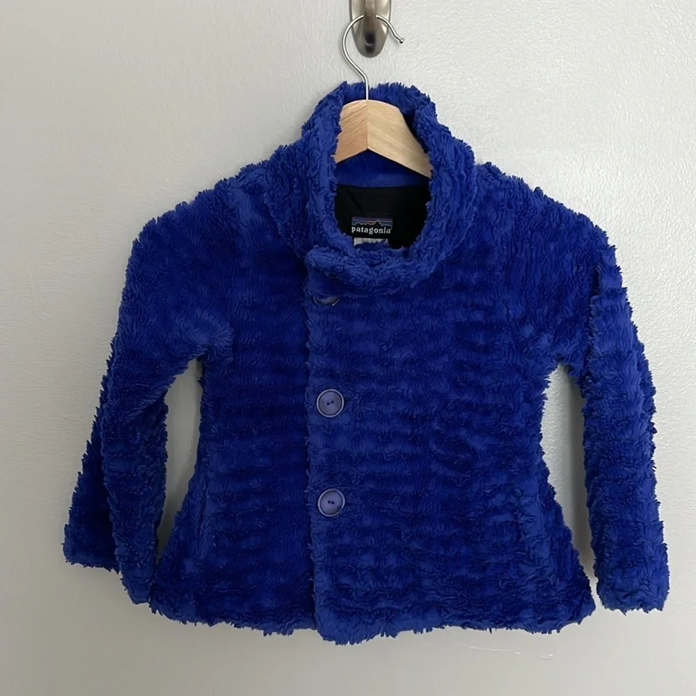 Patagonia Girls Pelage Deep Pile Fleece Jacket Blue